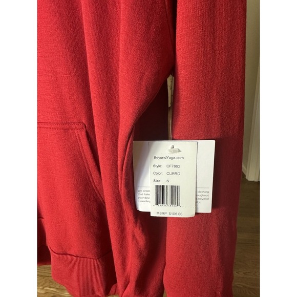 Beyond Yoga Women's Red Hoodie Size S Modal Blend Soft Pullover Made in USA - Picture 4 of 7